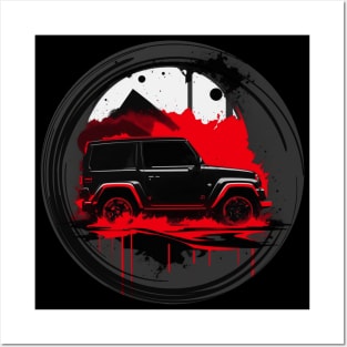 Jeep Vehicle Dark Black design Posters and Art